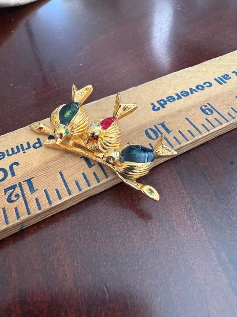 Vintage Gold Tone birds Brooch